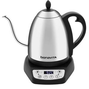 Avita Stainless Steel Gooseneck Electric Kettle - Silver & Black